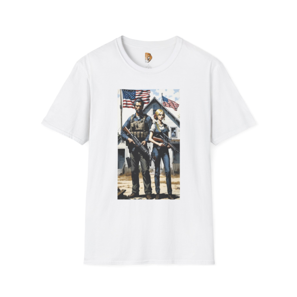 Patriotic Unisex Softstyle T-Shirt - Vintage Americana Design