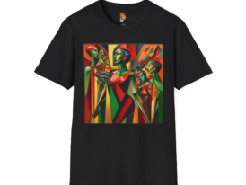 Vibrant Artistic Expression Design – Black Graphic Tee