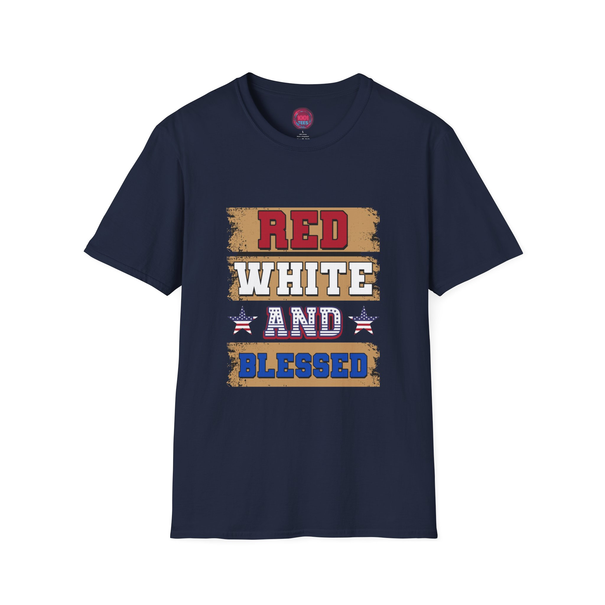 Red White and Blessed Unisex Softstyle T-Shirt - Image 9