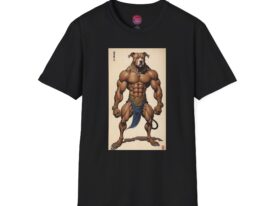 Muscle Dog Graphic for Fitness Lovers – Black Graphic Tee