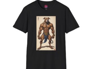 Muscle Dog Graphic Unisex Softstyle T-Shirt for Fitness Lovers