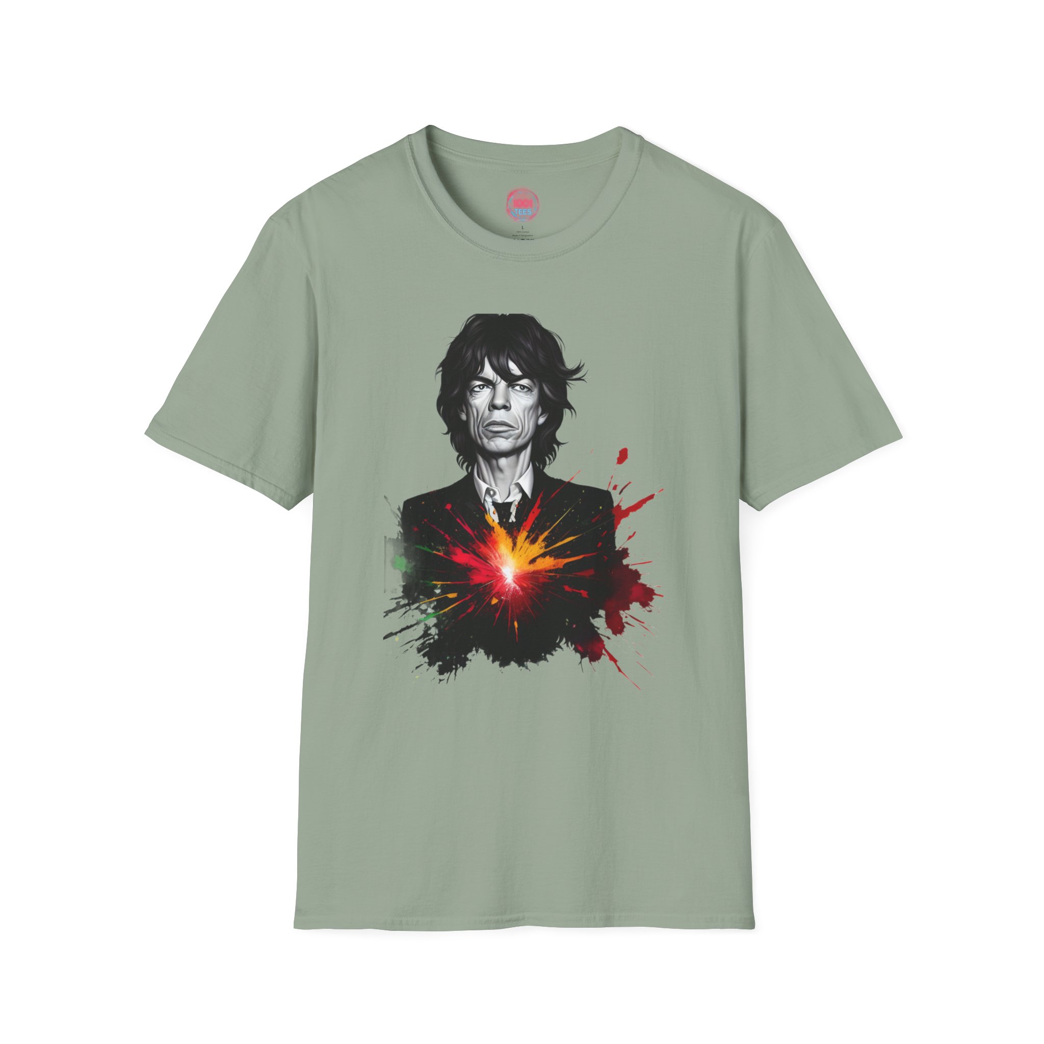 Rock Star Unisex Softstyle T-Shirt - Artistic Design with Color Splash - Image 9