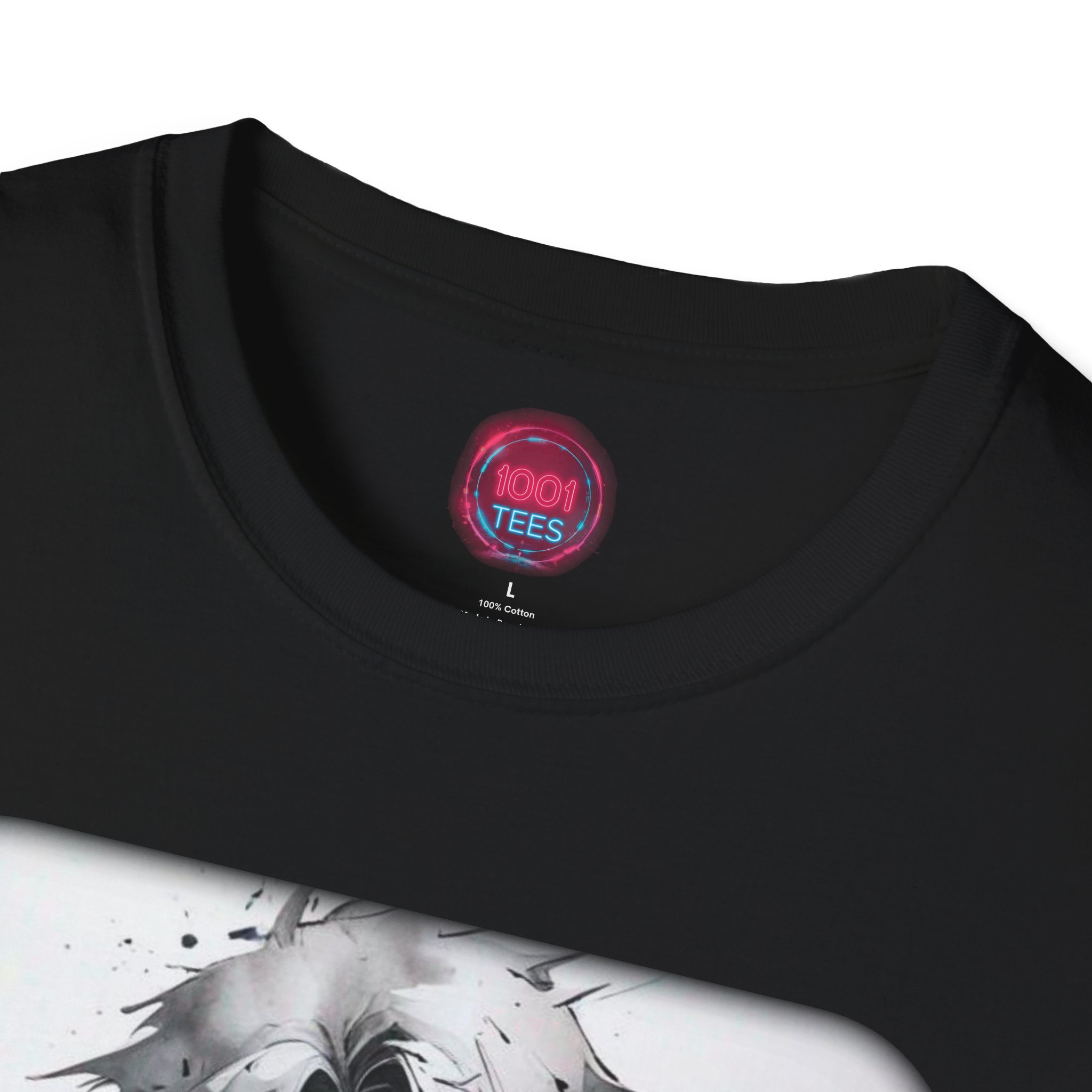 Artistic Unisex Softstyle T-Shirt - Anime Character Design - Image 3