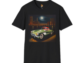 Retro Car Night – Black Graphic Tee