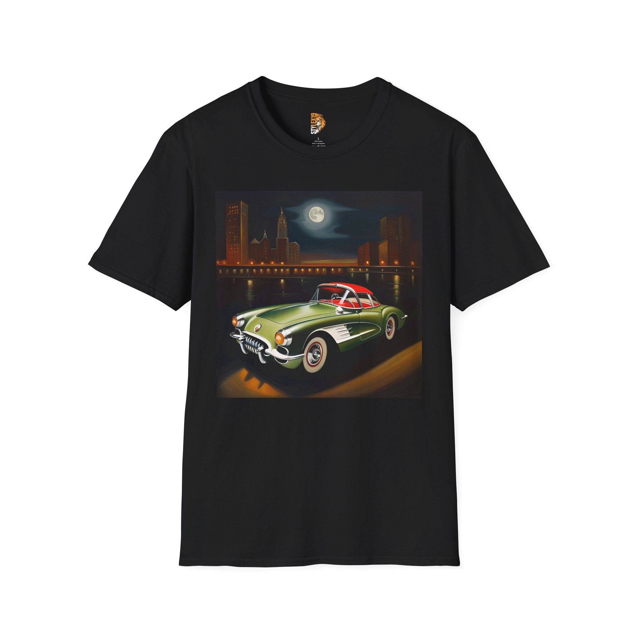 Retro Car Night Unisex Softstyle T-Shirt
