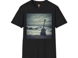 Sunset Waves Guitar – Black Graphic Tee