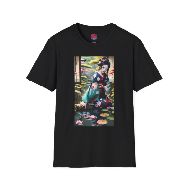 Serene Japanese Art T-Shirt - Unisex Softstyle Tee with Kimono Design