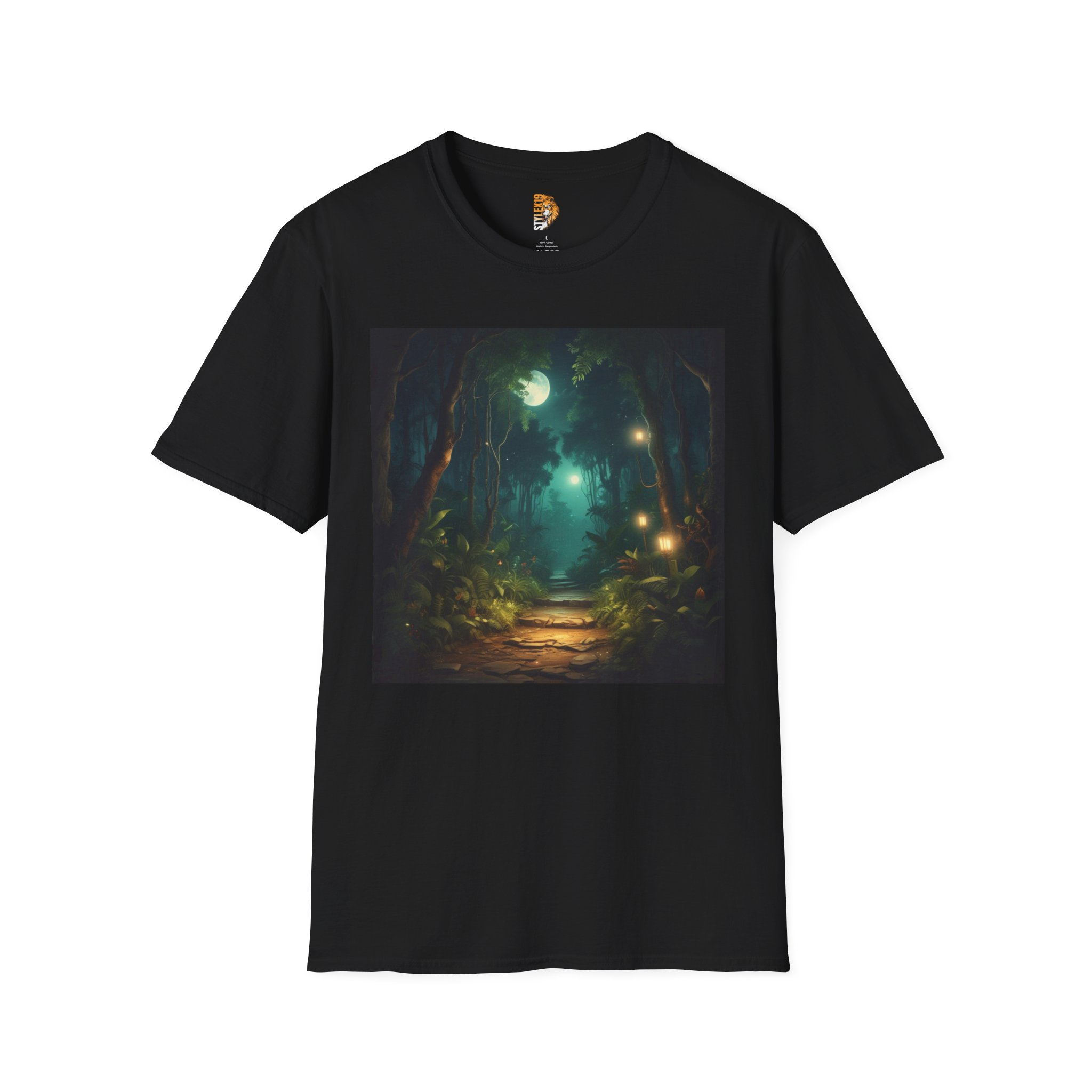 Mystical Forest Adventure Unisex Softstyle T-Shirt | Nature-Inspired Design