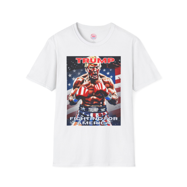 Patriotic Unisex Softstyle T-Shirt - "Trump: Fighting for America"