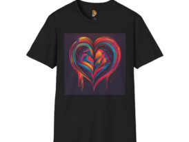 Heartfelt Art Vibrant Love Design – Black Graphic Tee