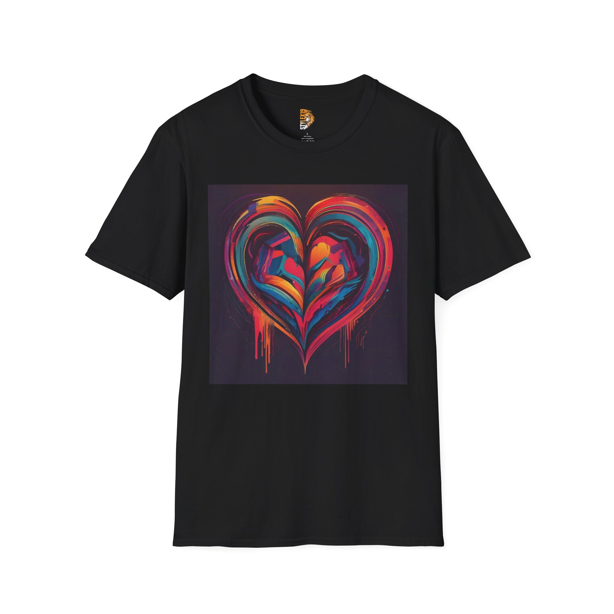 Heartfelt Art Unisex Softstyle T-Shirt - Vibrant Love Design