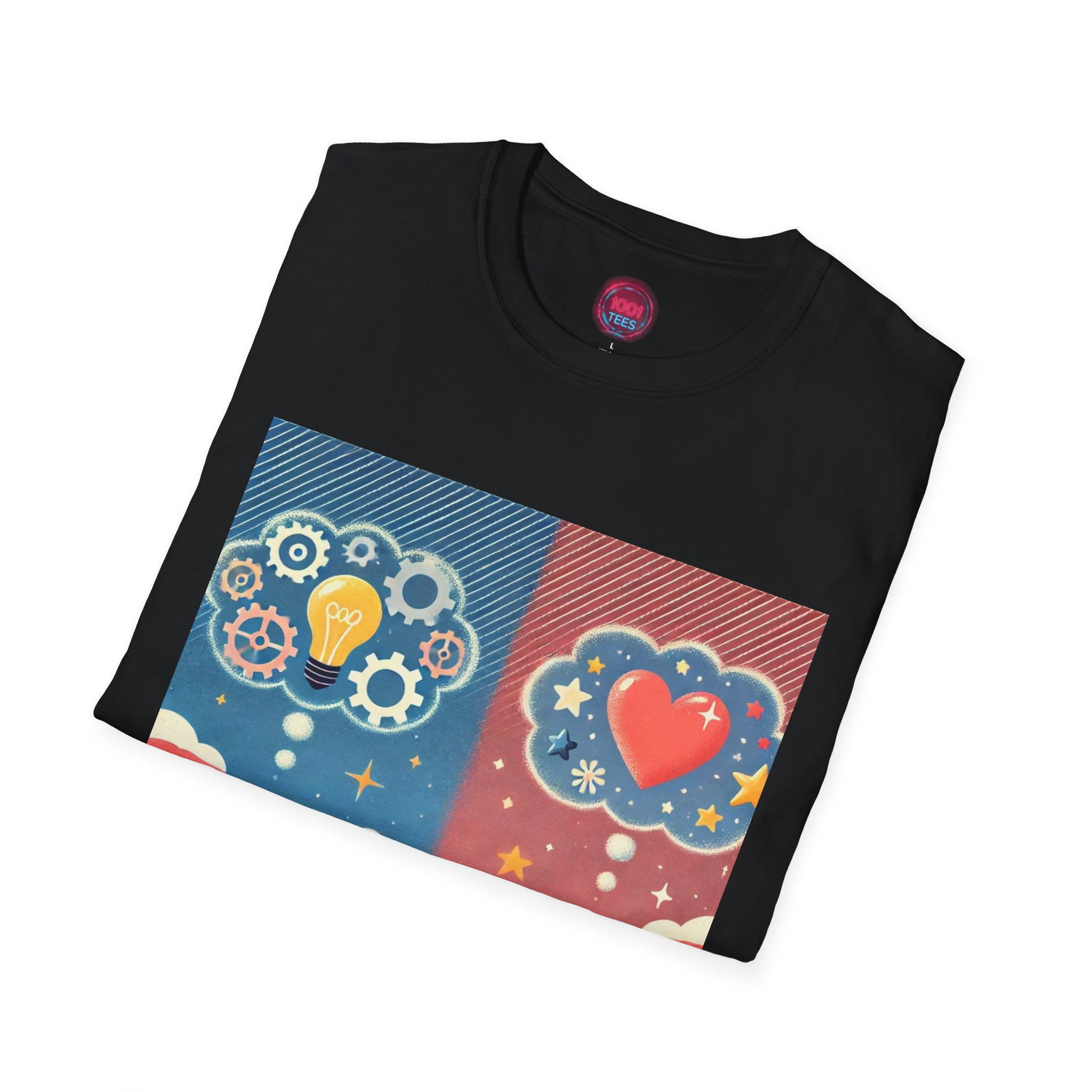 Creative Inspiration Unisex Softstyle T-Shirt with Heart & Mind Design - Image 4