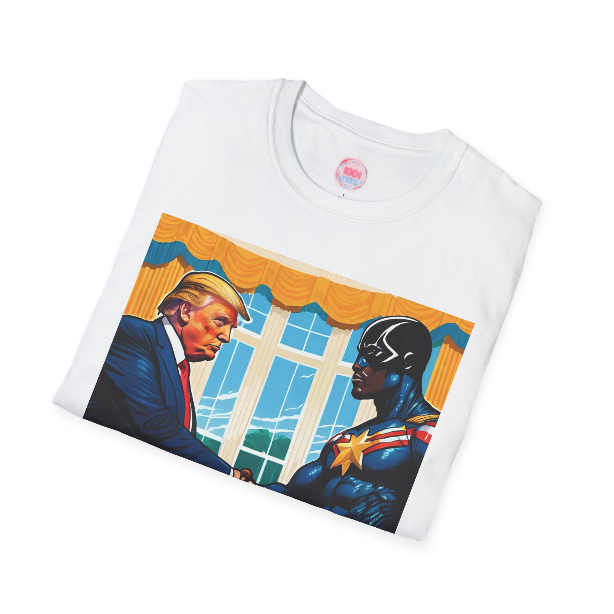 Superhero Politician T-Shirt | Unisex Softstyle Tee for Political Enthusiasts - Image 4