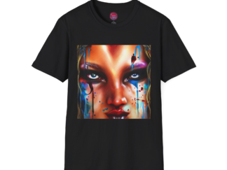 Bold Artistic Face Unisex Softstyle T-Shirt - Eye-Catching Graphic Tee