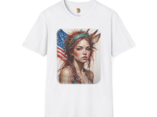 American Spirit Unisex Softstyle T-Shirt - Bohemian Art Design