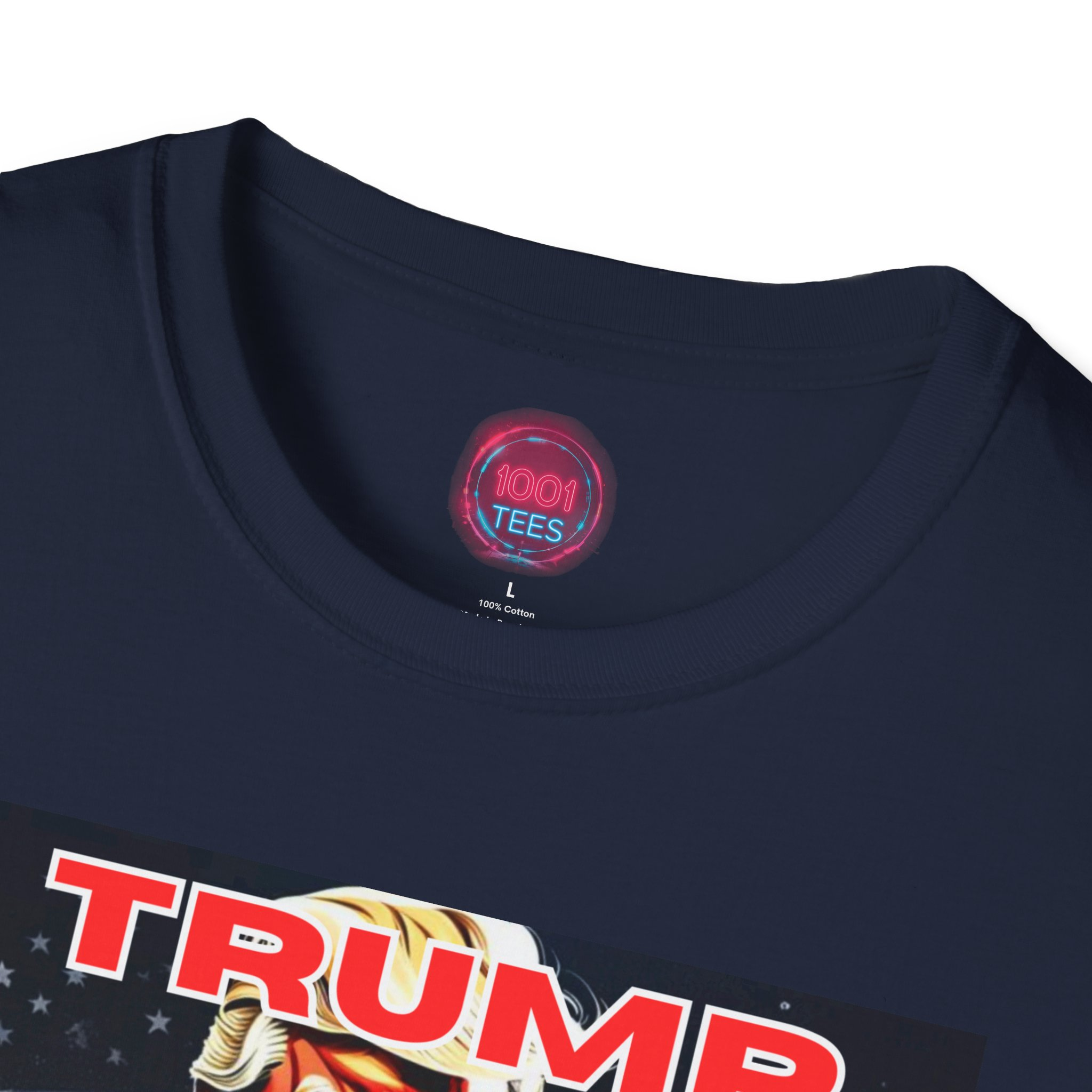 Patriotic Unisex Softstyle T-Shirt - "Trump: Fighting for America" - Image 11