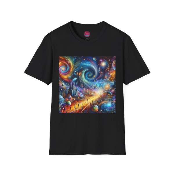 Cosmic Adventure Unisex Softstyle T-Shirt - Graphic Space Art Tee