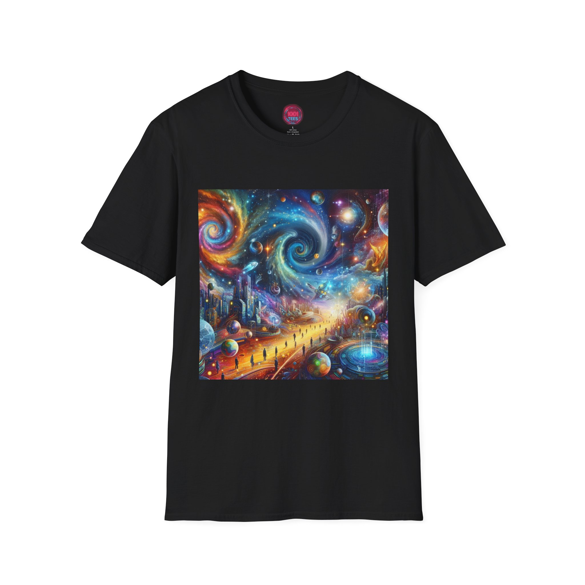 Cosmic Adventure Unisex Softstyle T-Shirt - Graphic Space Art Tee