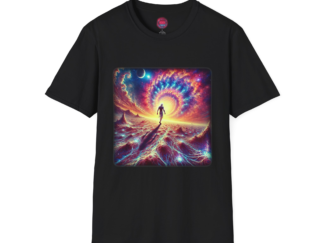 Cosmic Journey Unisex Softstyle T-Shirt - Vibrant Space Design