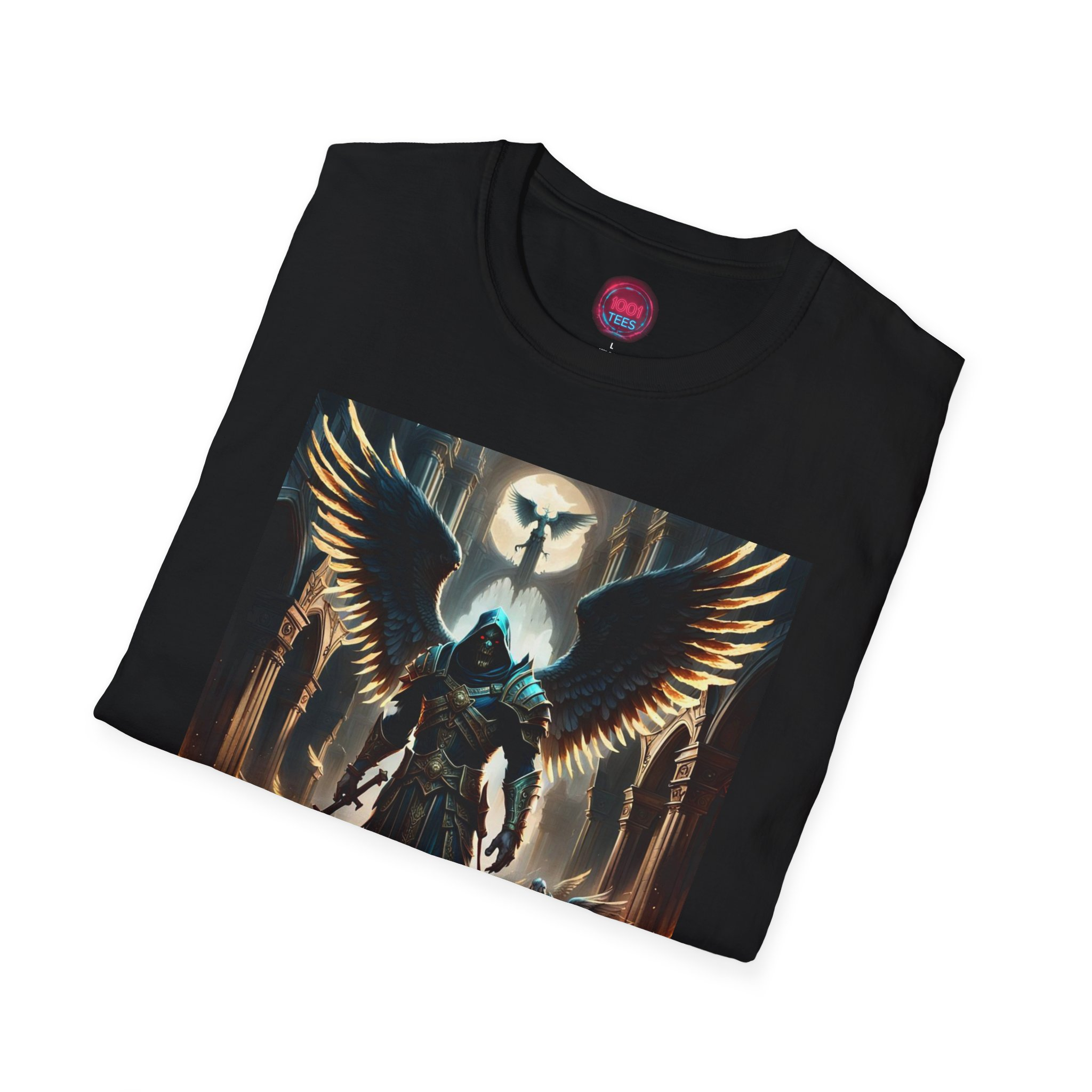 Epic Angel Warrior Graphic T-Shirt | Unisex Softstyle Tee for Fantasy Lovers - Image 4