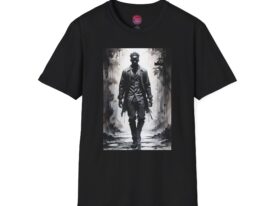 Vintage Noir Hero – Black Graphic Tee