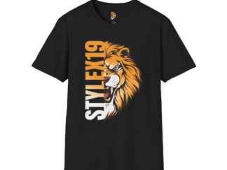 Stylex19 Logo Unisex Softstyle T-Shirt - Bold Lion Graphic Tee - Perfect for Animal Lovers and Casual Wear
