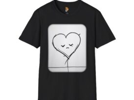 Heartfelt Love Cute Minimalist Design – Black Graphic Tee