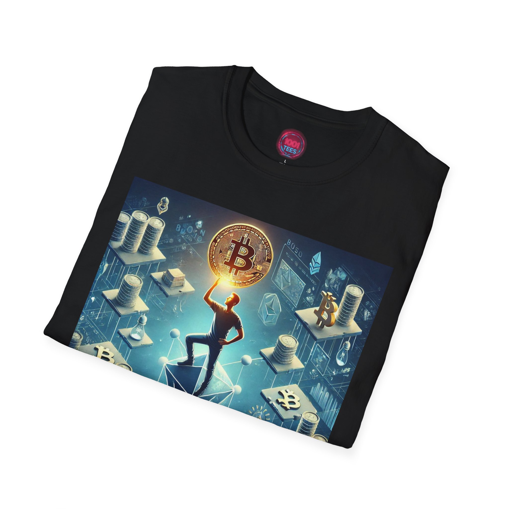 Crypto Enthusiast Unisex Softstyle T-Shirt - Digital Currency Art Tee - Image 8