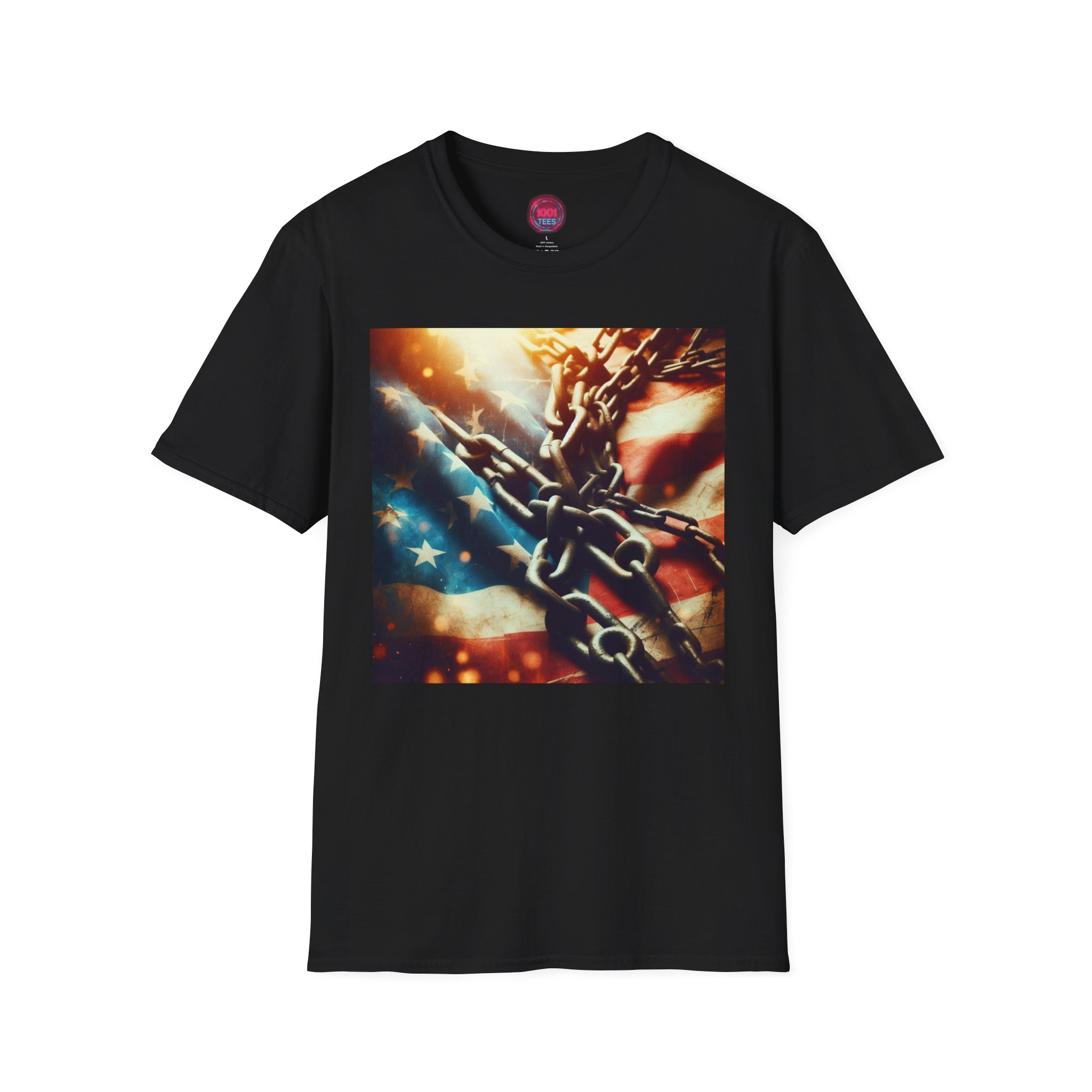 Patriotic Freedom T-Shirt - Unisex Softstyle Tee with American Flag Design