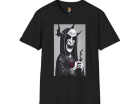 Amusing Vampire Graphic T-Shirt - Tee for Halloween and Everyday Wear – Black Graphic Tee