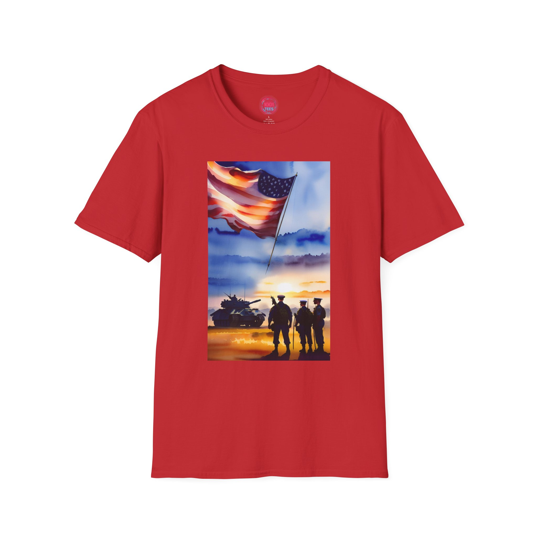 Patriotic Unisex Softstyle T-Shirt - Honor the Heroes - Image 13