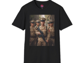 Military-Inspired Bold Graphic Design – Black Graphic Tee