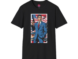 Patriotic with American Flag Design – Black Graphic Tee
