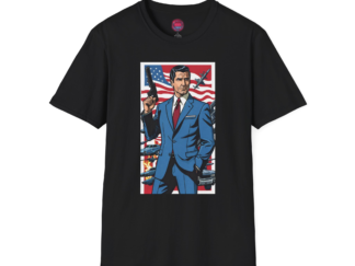 Patriotic Graphic Tee - Softstyle Unisex T-Shirt with American Flag Design