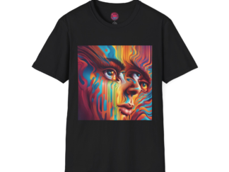 Vibrant Art Face Unisex Softstyle T-Shirt - Colorful Design for Creative Souls