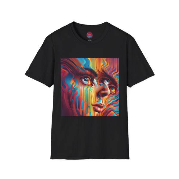 Vibrant Art Face Unisex Softstyle T-Shirt - Colorful Design for Creative Souls