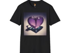 Purple Heart Love & Healing Vibe – Black Graphic Tee