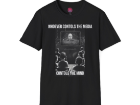 Media Control Thought-Provoking Design – Black Graphic Tee
