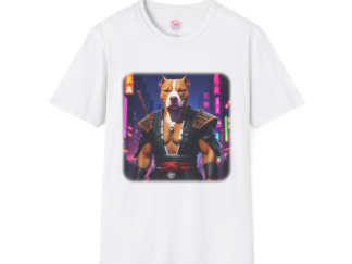 Samurai Dog Graphic T-Shirt - Unisex Softstyle Tee