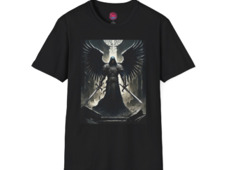 Dark Angel Wings Unisex Softstyle T-Shirt - Gothic Graphic Tee