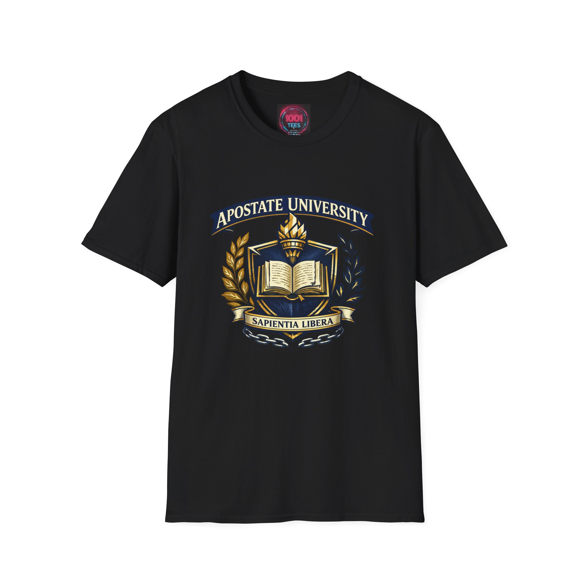 Apostate University Crest T-Shirt — Sapientia Libera Collegiate Tee - Image 11