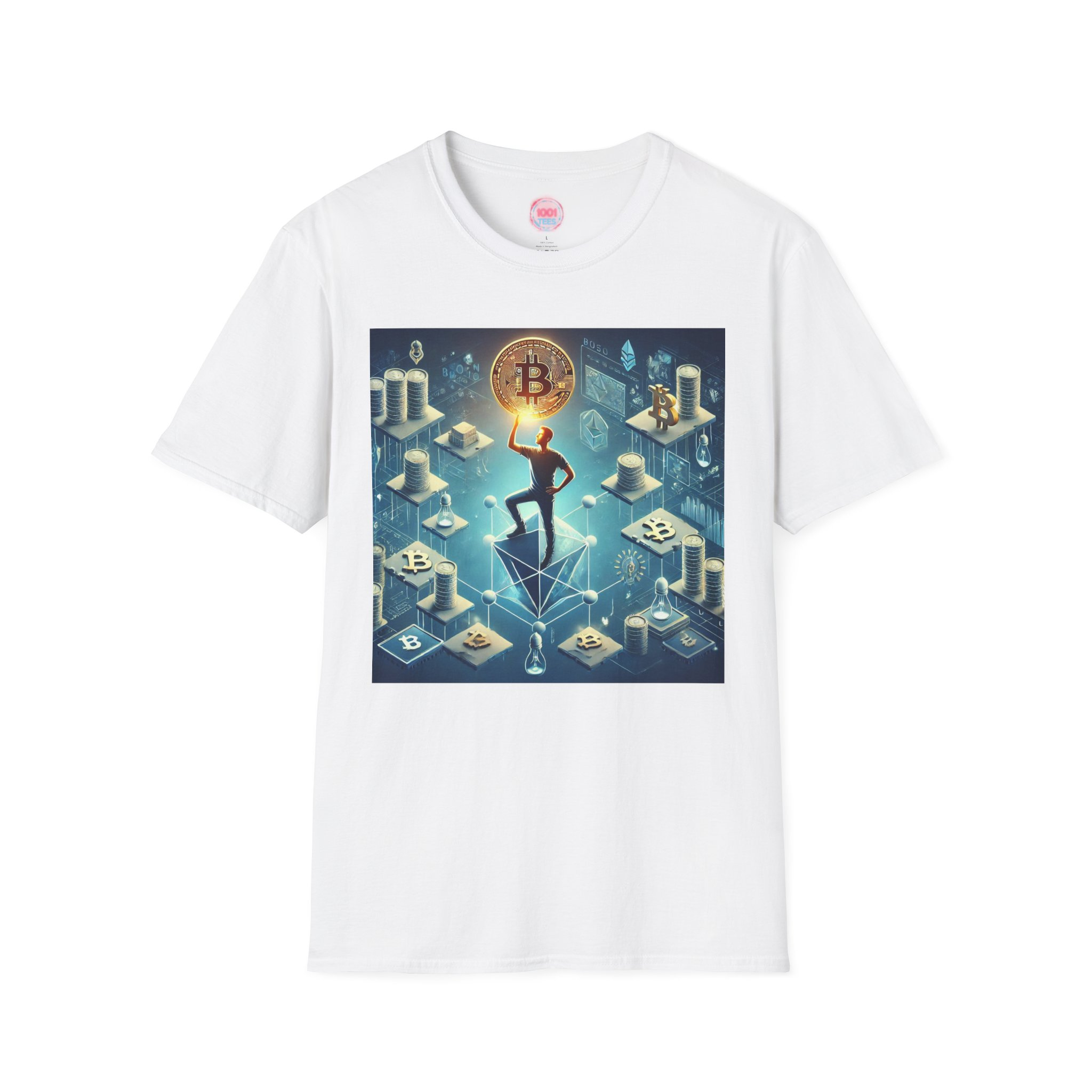 Crypto Enthusiast Unisex Softstyle T-Shirt - Digital Currency Art Tee