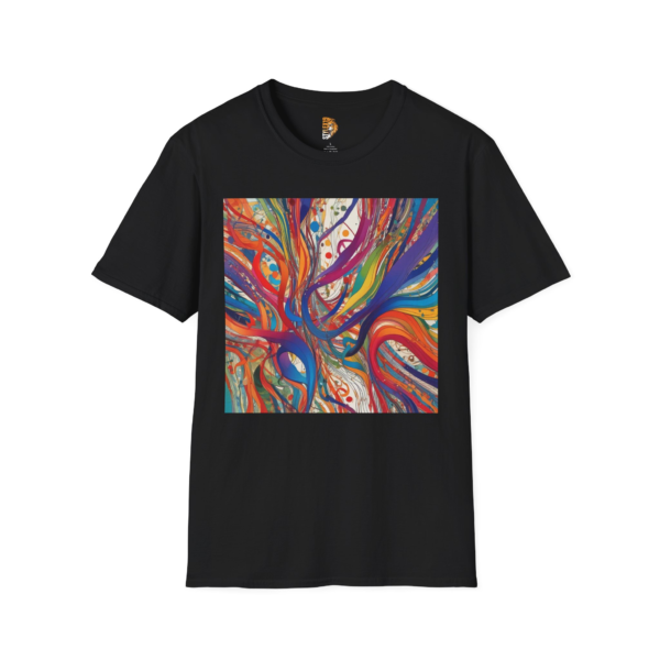 Vibrant Abstract Art Unisex T-Shirt – Softstyle Graphic Tee for Creative Souls