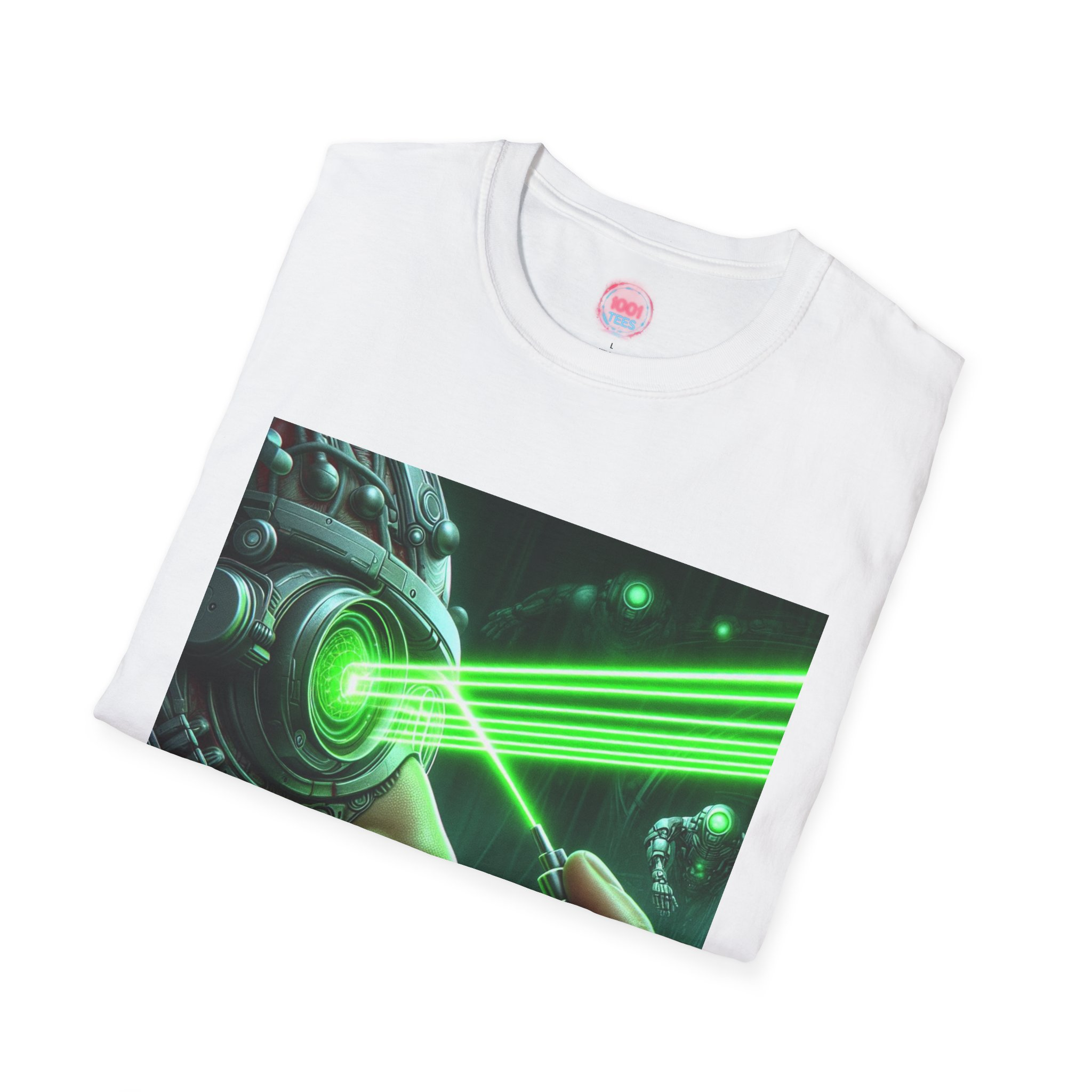 Futuristic Cyberpunk Graphic T-Shirt - Unisex Softstyle Tee - Image 4
