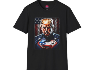 Superhero Patriot Unisex Softstyle T-Shirt - American Flag Design