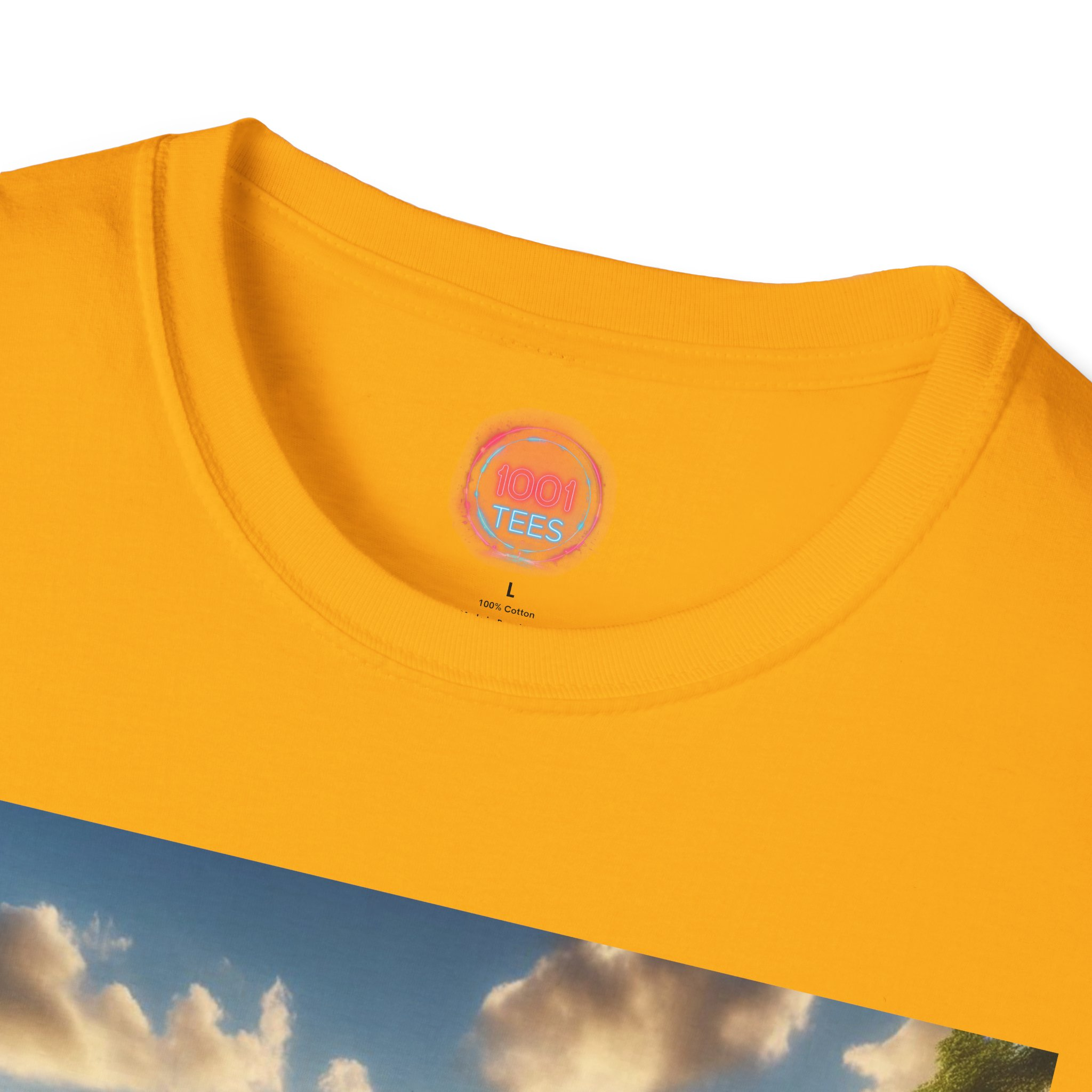 Serene Nature Unisex Softstyle T-Shirt - Relaxing Sunset Meditation Design - Image 11