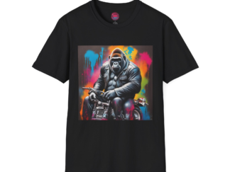 Gorilla Rider T-Shirt - Bold Graphic Tee for Motorcycle Enthusiasts