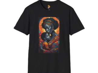 Motherhood Love Unisex Softstyle T-Shirt - Vibrant African-American Art Tee