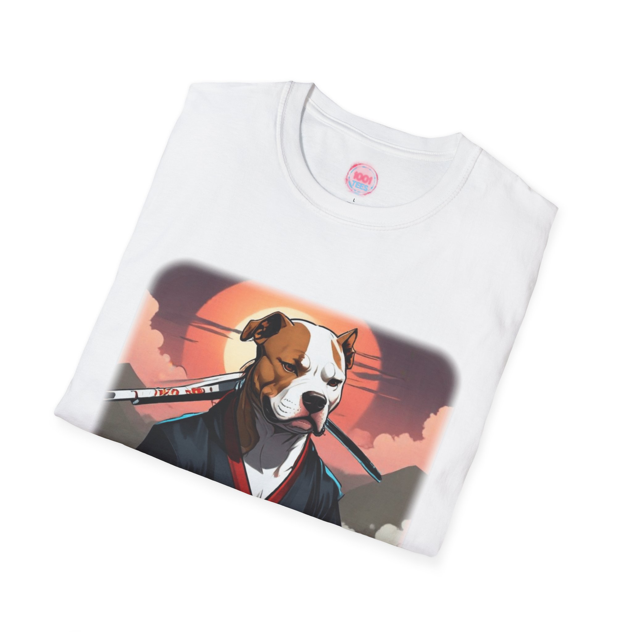 Samurai Dog Unisex Softstyle T-Shirt - Cool Graphic Tee for Dog Lovers - Image 4