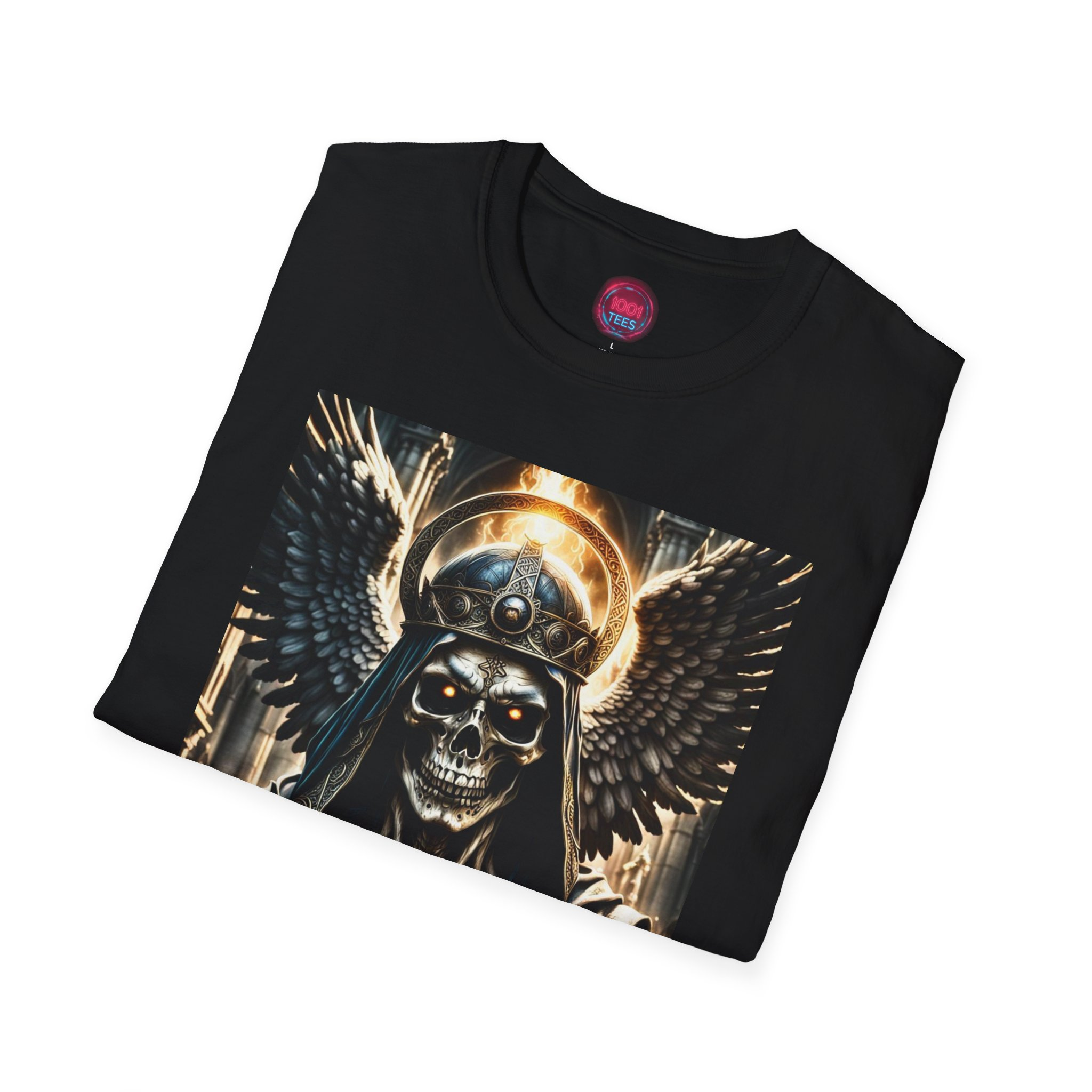 Unisex Softstyle T-Shirt - Dark Angel Graphic Tee for Gothic Aesthetics - Image 4